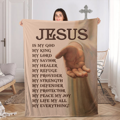 Jesus Is My Life - Christian Fleece Blanket NUM80