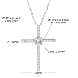 Blessed Are Those Who Snuggle And Hug - Lovely Personalized CZ Cross CZ10