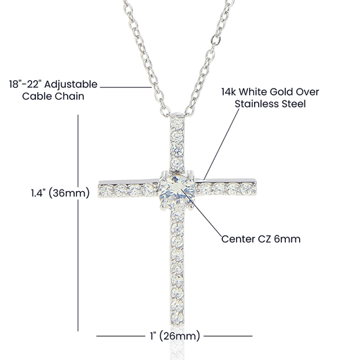 The Man On The Cross Never Stops Loving - Awesome Personalized CZ Cross NUH415