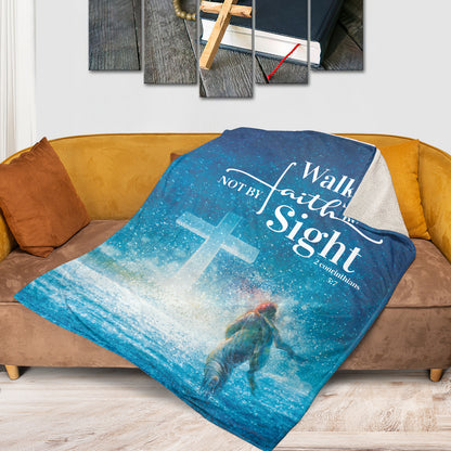 Jesus Fleece Blanket - Walk By Faith AHN65A