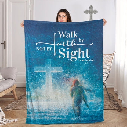 Jesus Fleece Blanket - Walk By Faith AHN65A