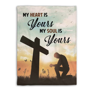 My Soul Belongs To God - Beautiful Cross Jesus Fleece Blanket NUHN81A
