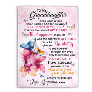 You Are The Beat Of My Heart - Lovely Butterly Fleece Blanket For Granddaughter AHN159