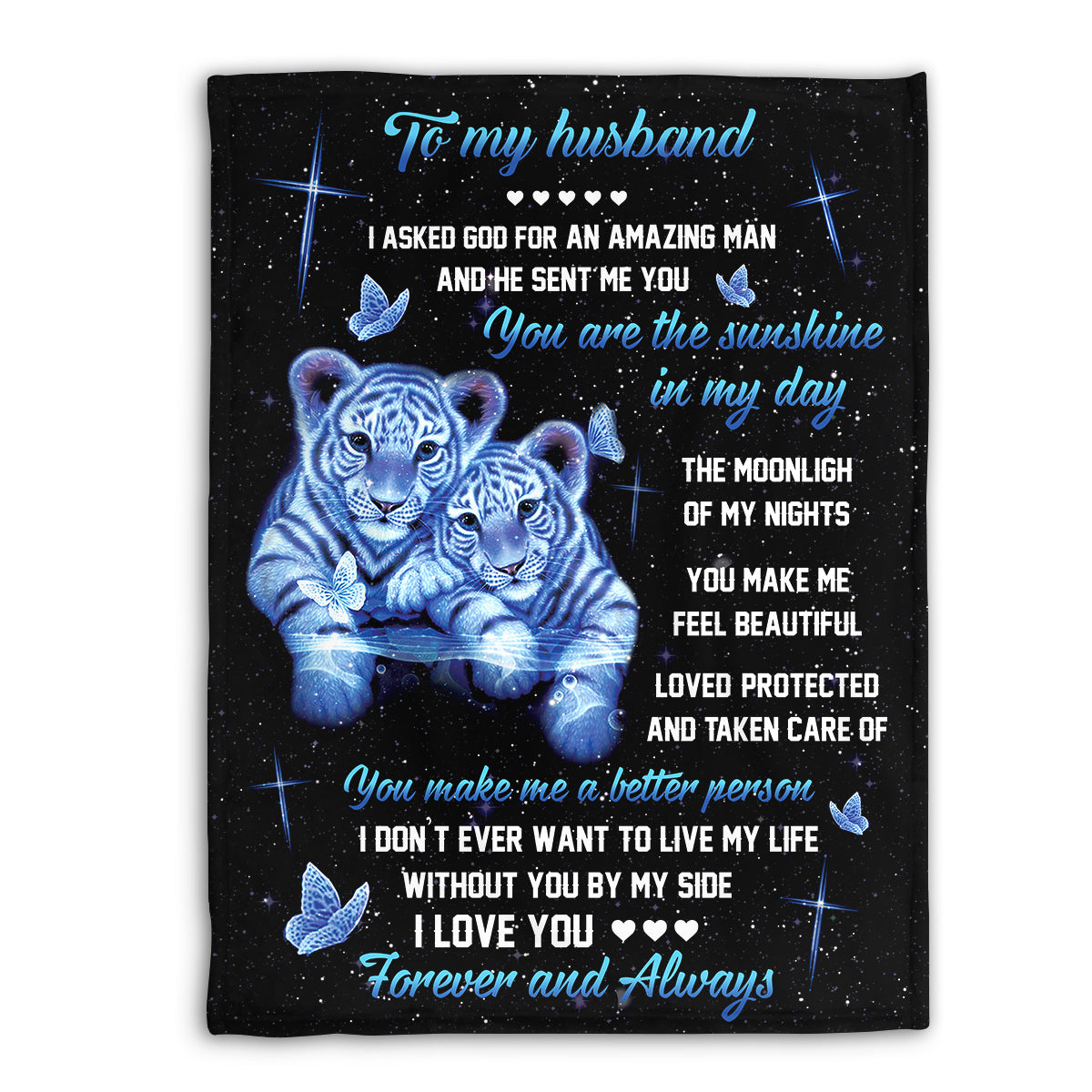 You Are The Sunshine In My Day - Cute Tiger Couple Fleece Blanket For Husband AHN158