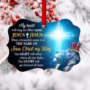 Special Cross And Lion Aluminium Ornament - The Light Will Shine When All Else Fades HA248