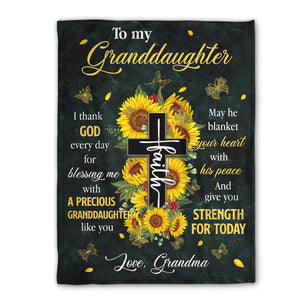 Warm Fleece Blanket From Grandma - Gift For Granddaughter HIA08