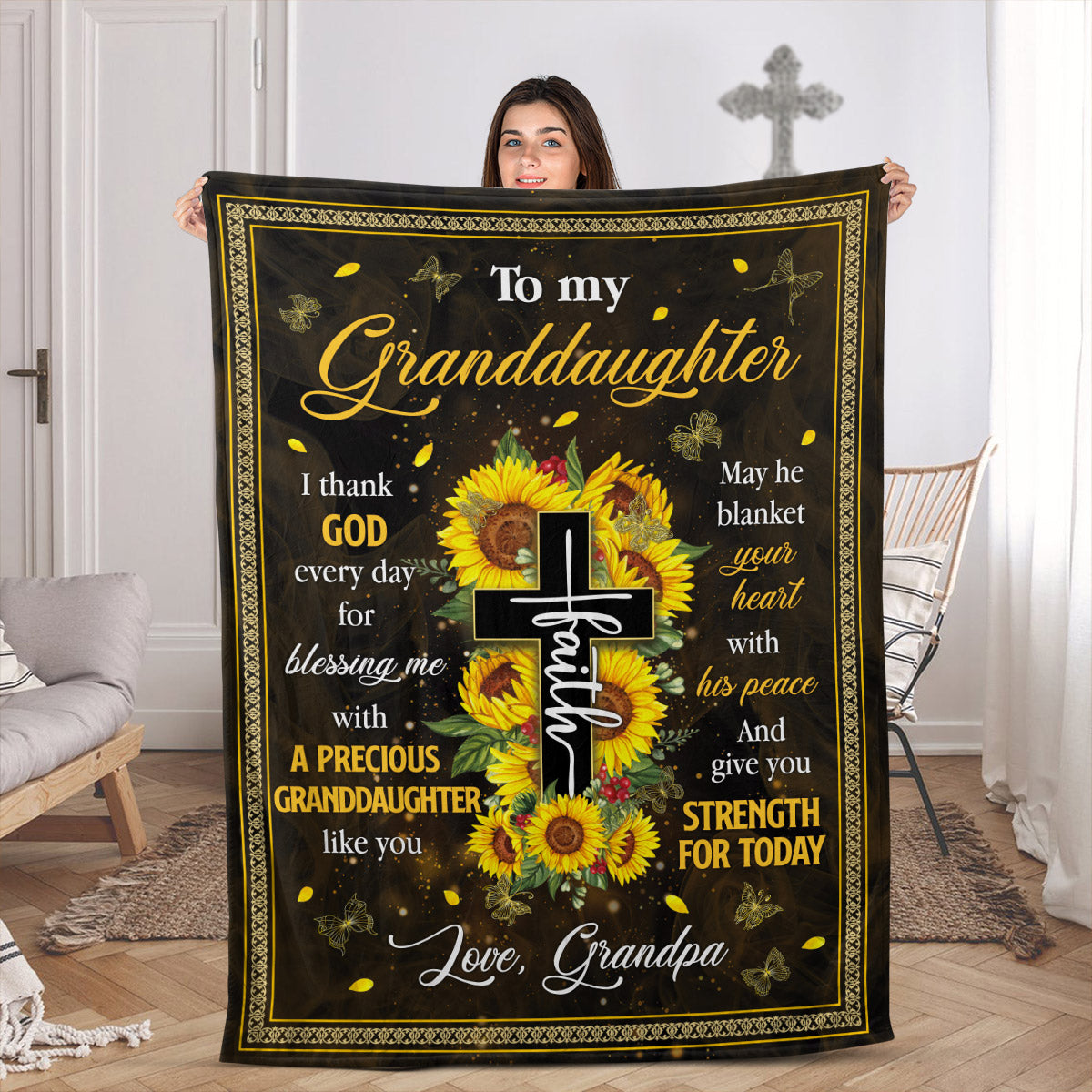 Special Gift For Granddaughter - Fleece Blanket From Grandpa HIA18