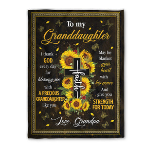 Special Gift For Granddaughter - Fleece Blanket From Grandpa HIA18