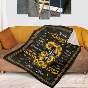 Sunflower Fleece Blanket - Special Gift From Mom For Daughter HIA19