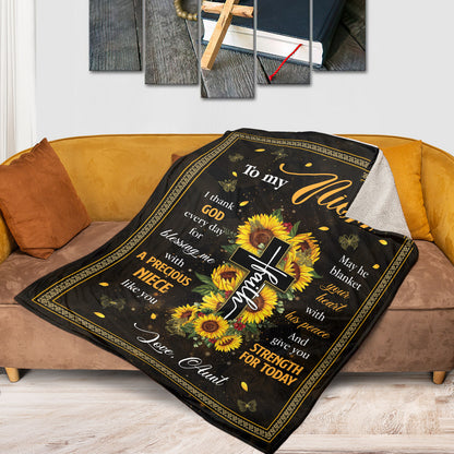 You Are My Precious Blessing - Sunflower Fleece Blanket From Aunt For Niece HIA21