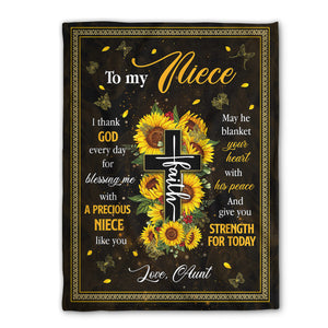You Are My Precious Blessing - Sunflower Fleece Blanket From Aunt For Niece HIA21