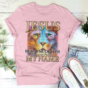 Classic Cross Unisex T-shirt - Jesus Because Of Him Heaven, Knows My Name AHN219