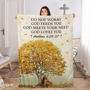 Jesus Fleece Blanket - God Is Always With You NA22