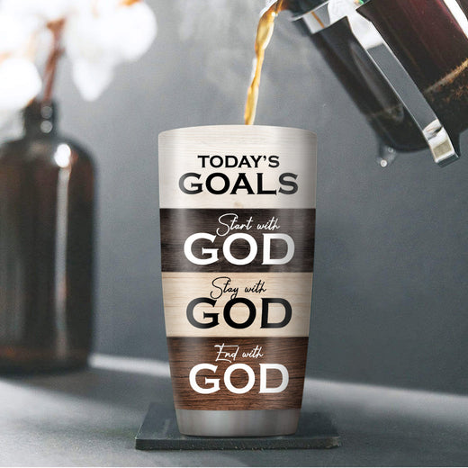 Classic Personalized Cross Stainless Steel Tumbler 20oz - Start The Day With God NUA162