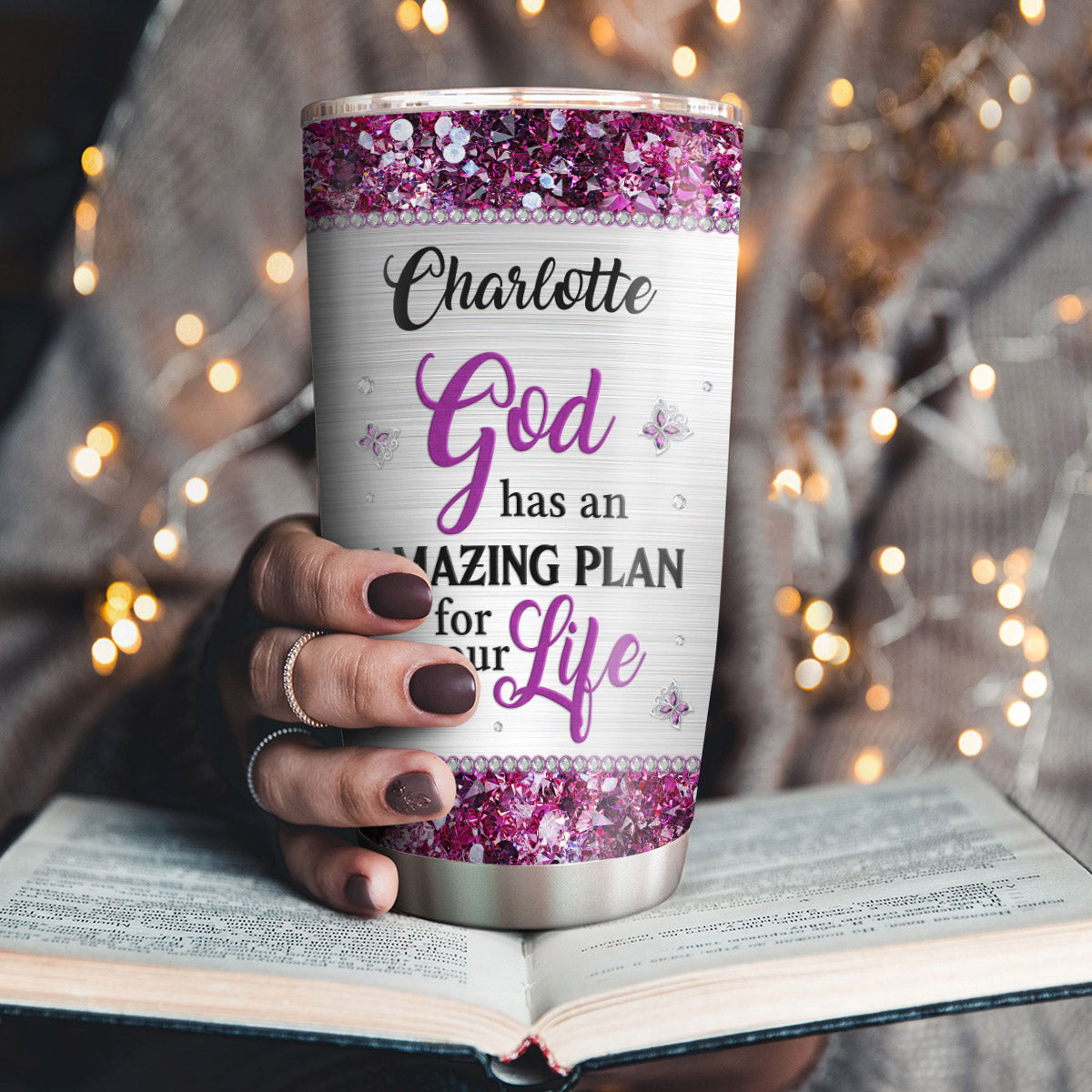 God Has An Amazing Plan For Your Life - Elegant Personalized Cross Stainless Steel Tumbler 20oz NUA163