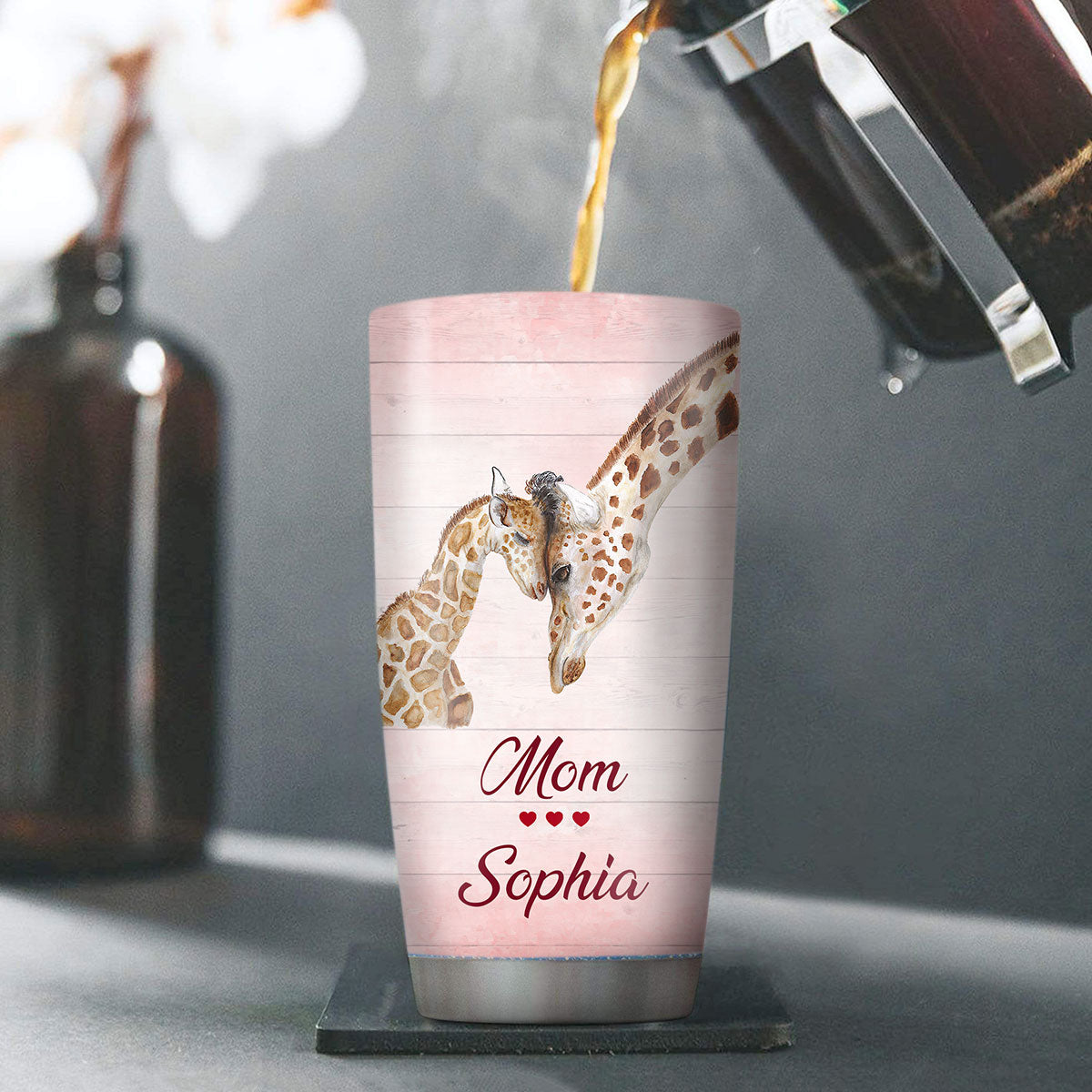 Giraffe Glitter Tumbler  Glitter tumbler cups, Tumbler cups diy