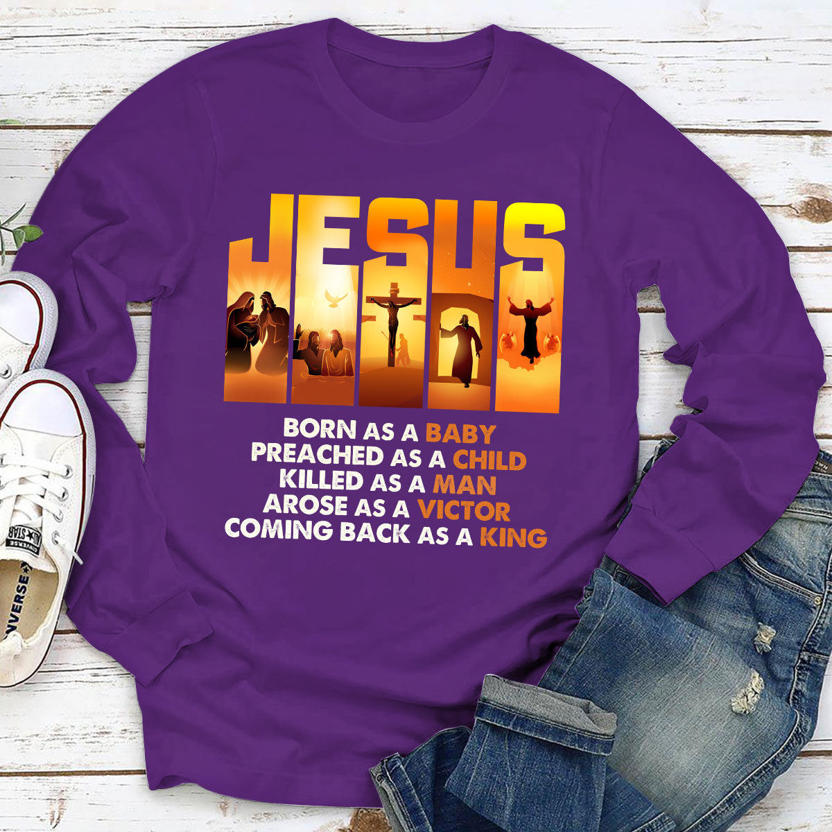 Jesus Preached As A Child - Awesome Christian Unisex Long Sleeve HIM255