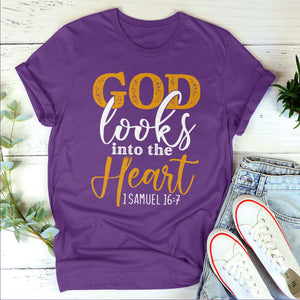 Beautiful Unisex T-shirt - God Looks Into The Heart HAP12