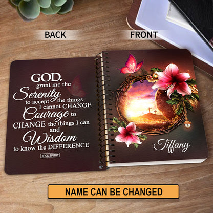 Pretty Personalized Spiral Journal - God, Grant Me The Serenity To Accept The Things I Cannot Change NUH321