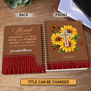 Gorgeous Personalized Sunflower Spiral Journal - Blessed Are Those Who Snuggle And Hug NUH329