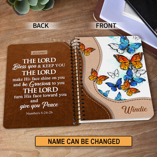 The Lord Make His face Shine On You And Be Gracious To You - Gorgeous Personalized Sunflower Spiral Journal NUH324