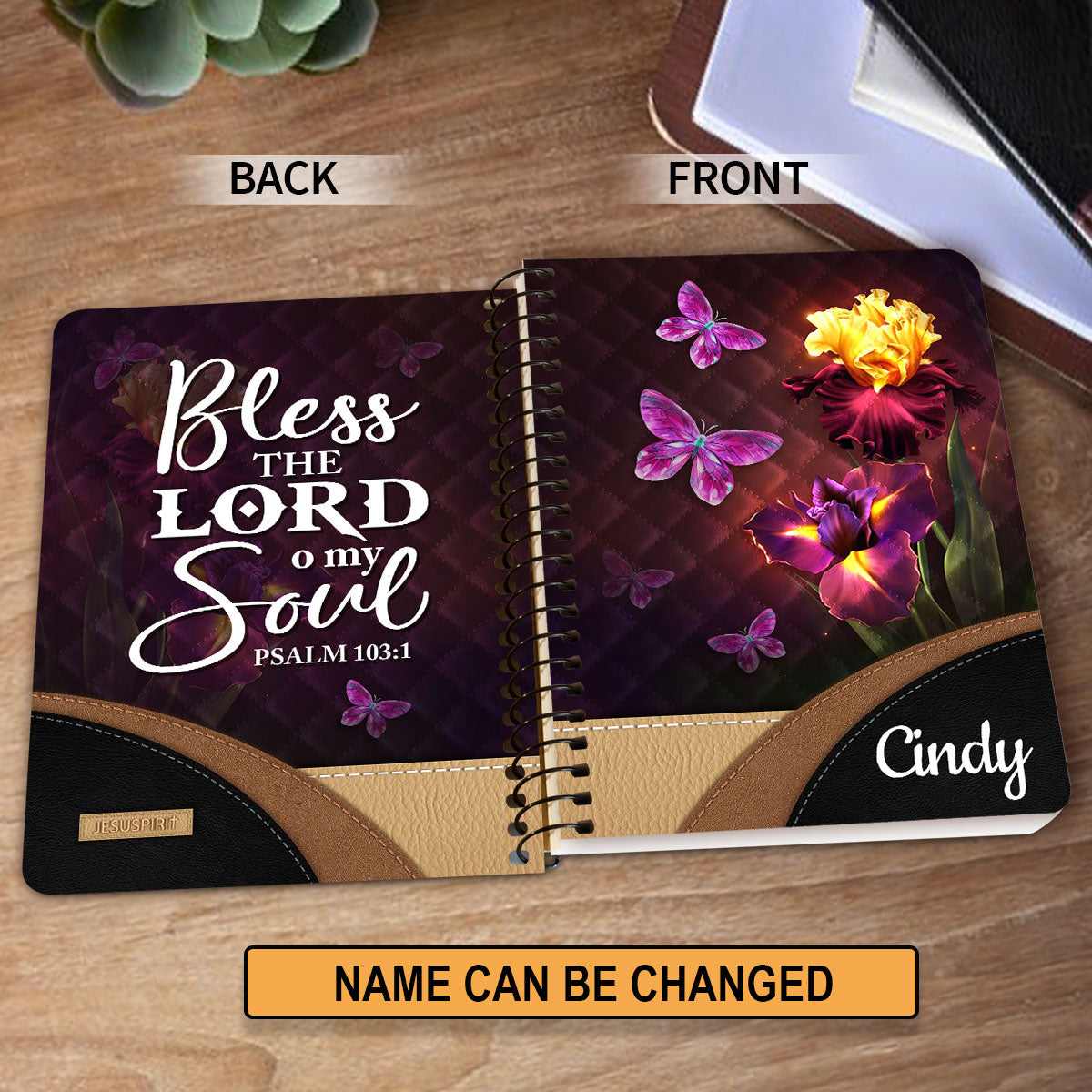 Special Personalized Flower Spiral Journal - Bless The Lord O My Soul NUH335