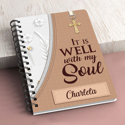 Stunning Personalized Christian Spiral Journal - It Is Well With My Soul NUH336