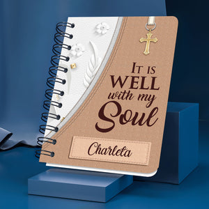 Stunning Personalized Christian Spiral Journal - It Is Well With My Soul NUH336