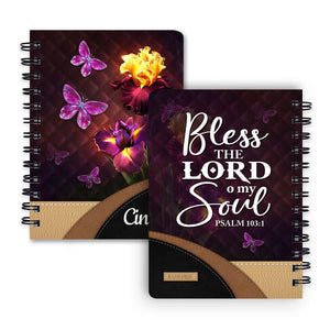 Special Personalized Flower Spiral Journal - Bless The Lord O My Soul NUH335