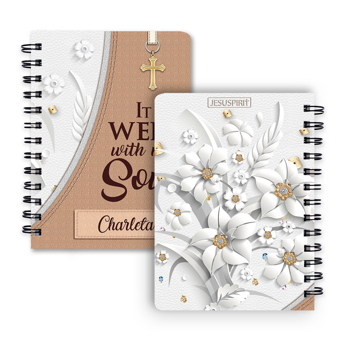 Stunning Personalized Christian Spiral Journal - It Is Well With My Soul NUH336