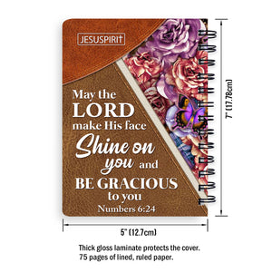 May The Lord Make His Face Shine On You And Be Gracious To You - Stunning Personalized Cross Spiral Journal NUH317