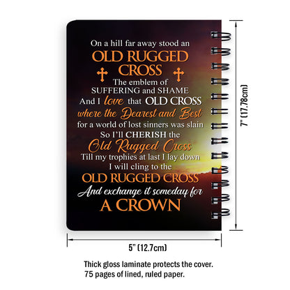 I‘ll Cherish The Old Rugged Cross - Pretty Personalized Cross Spiral Journal NUH320