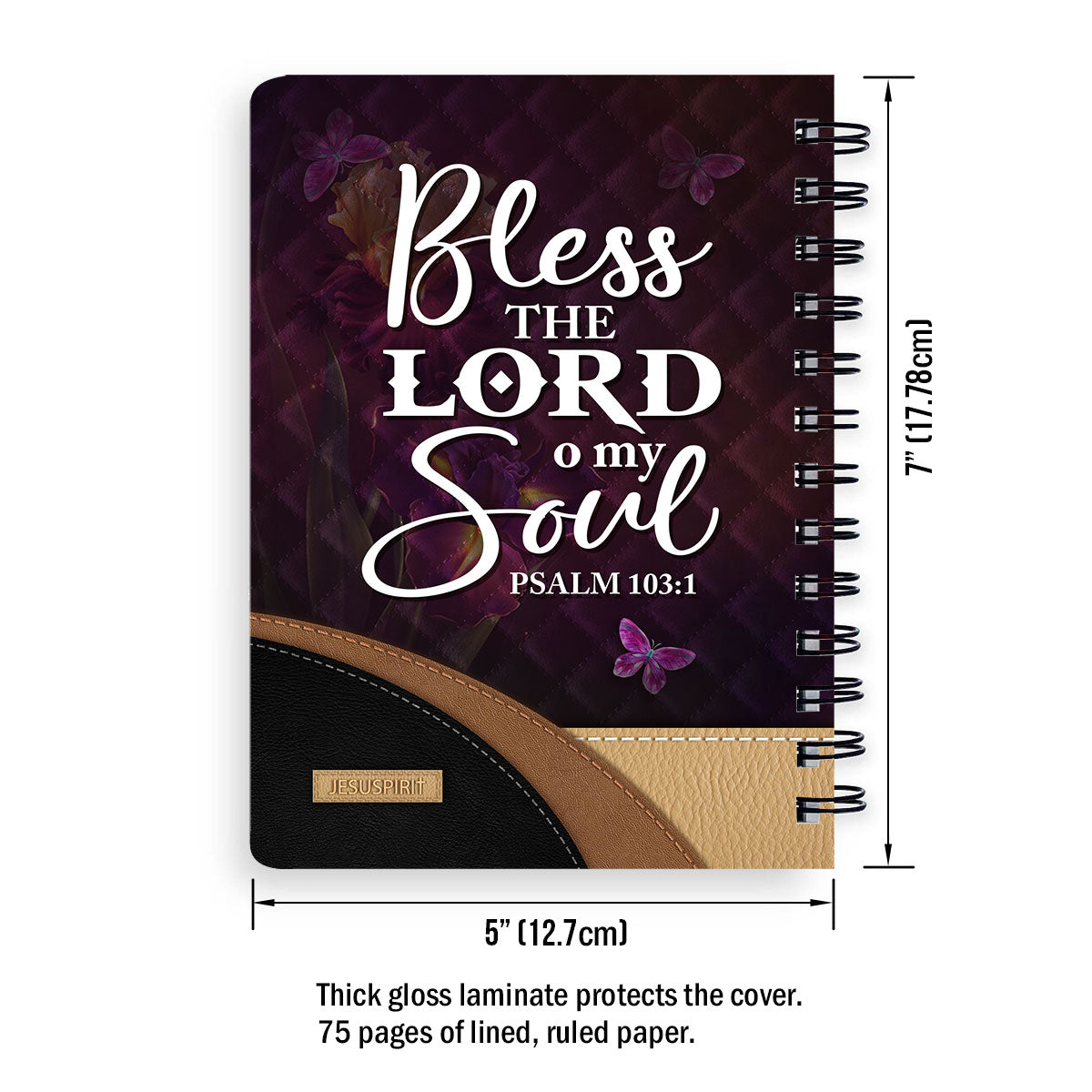 Special Personalized Flower Spiral Journal - Bless The Lord O My Soul NUH335