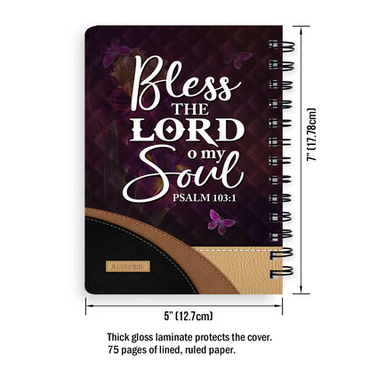 Special Personalized Flower Spiral Journal - Bless The Lord O My Soul NUH335