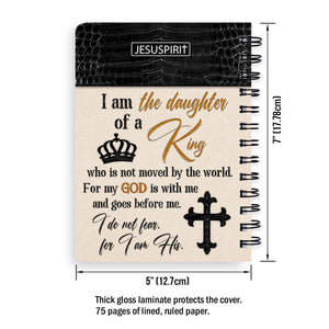 I Do Not Fear, For I Am His - Lovely Personalized Cross Spiral Journal NUHN314