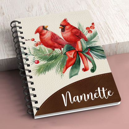 Beautiful Personalized Cardinal Bird Spiral Journal - I‘ll Hold You In My Heart NUH309