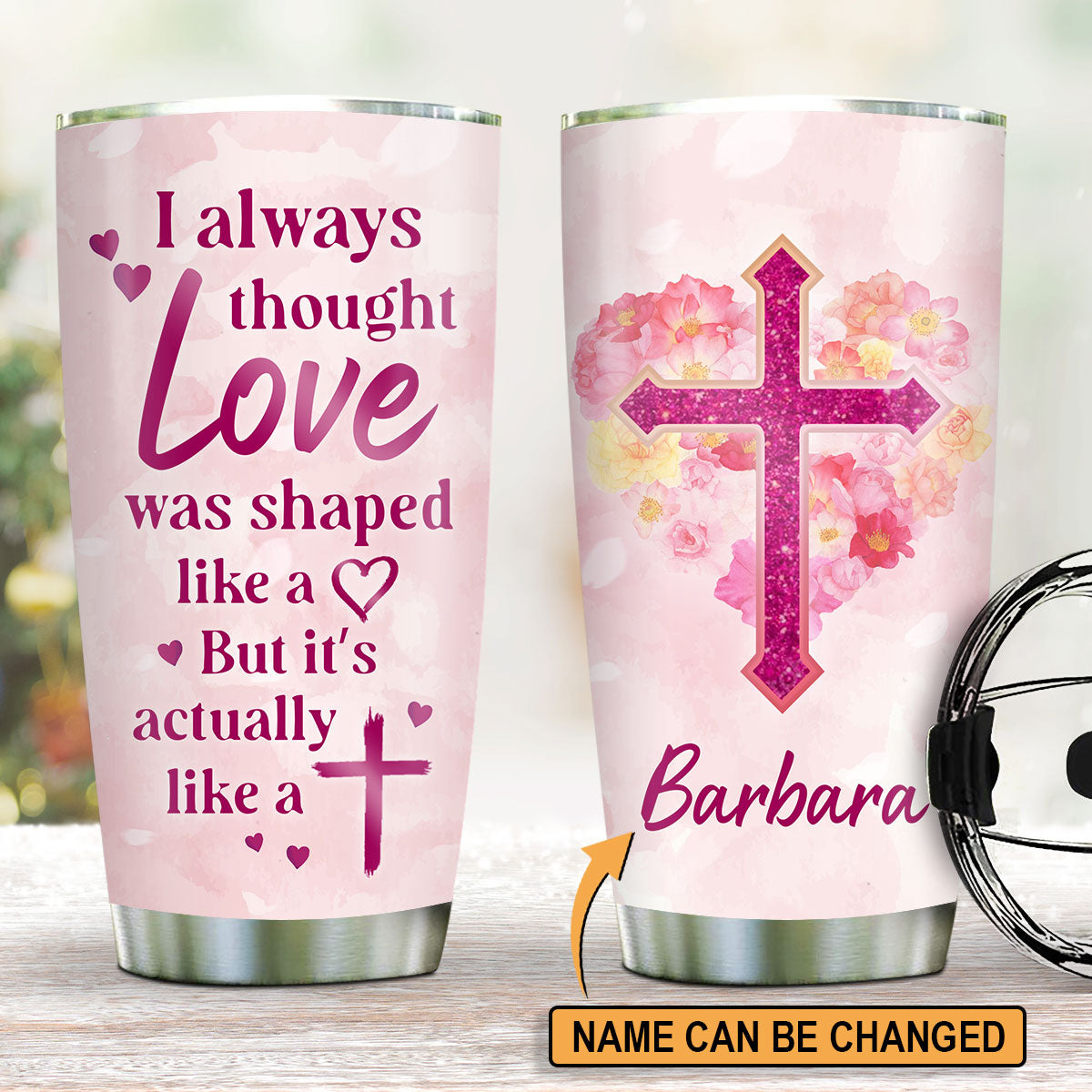 Personalized 1st Holy Communion Wall Cross - Jesus Loves Me Pink / 4 x 6