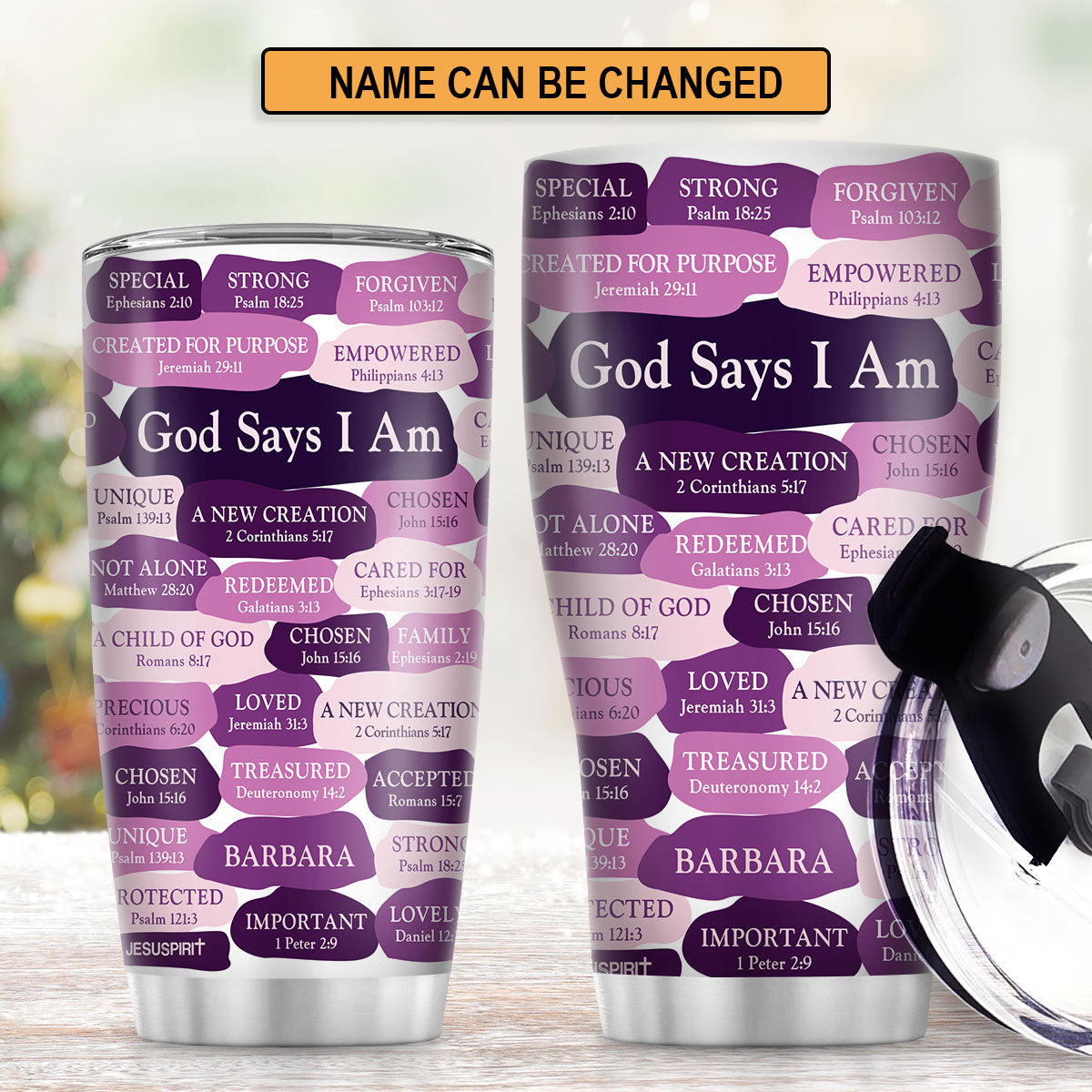 Jesuspirit | Personalized Stainless Steel Tumbler | What God Says About You | Christian Gift For Worship Friends SSTHN699