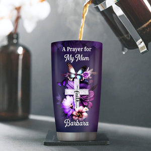 Jesuspirit | Personalized Cross Stainless Steel Tumbler 20oz | Thank God For Giving Me My Mom | Faithful Gift For Christian Mom On Mother's Day SSTHN697