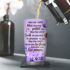 May The Lord Bless You And Protect You - Lovely Personalized Stainless Steel Tumbler 20oz NUHN363