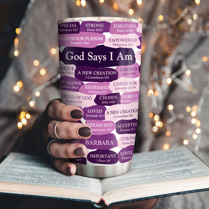 Jesuspirit | Personalized Stainless Steel Tumbler | What God Says About You | Christian Gift For Worship Friends SSTHN699