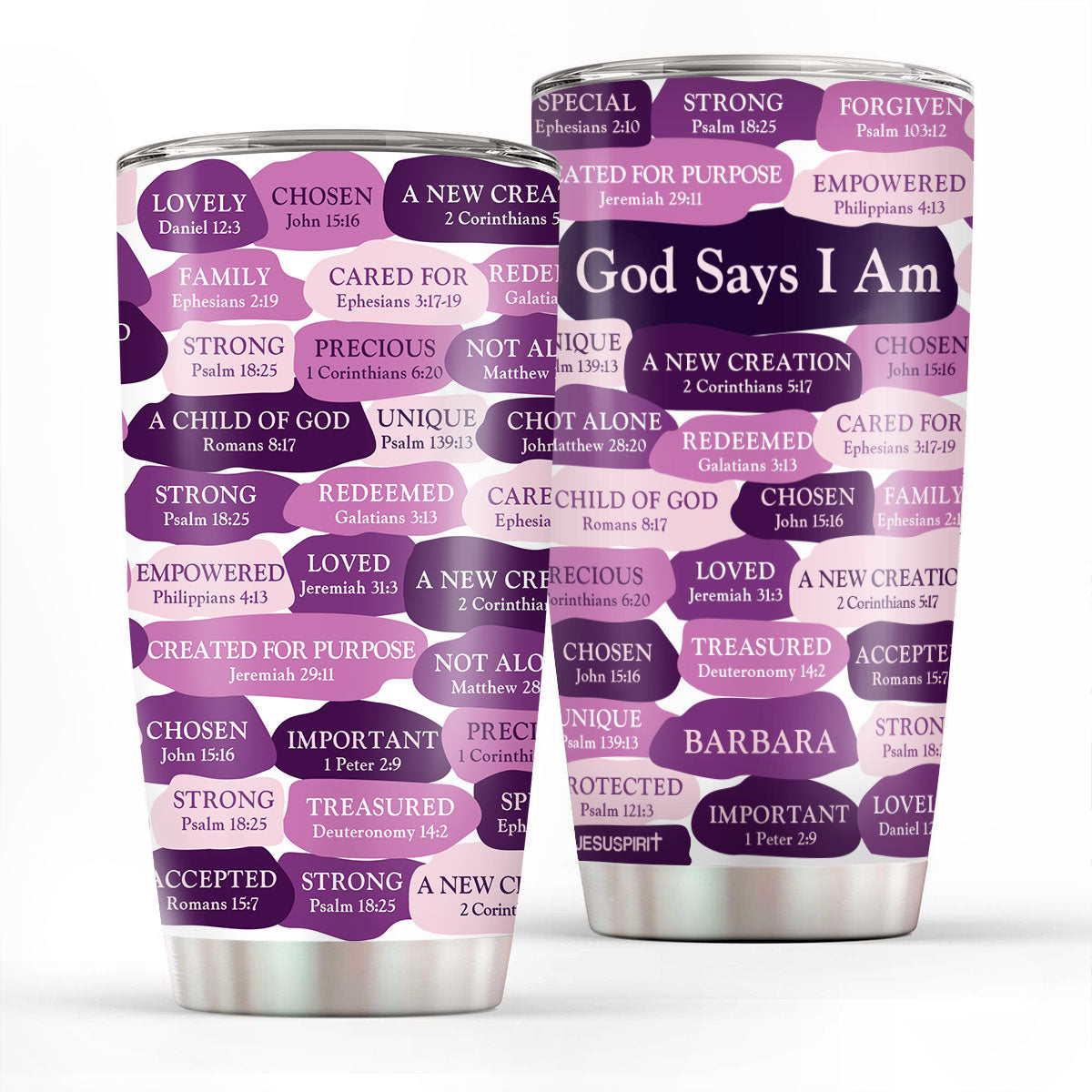 Jesuspirit | Personalized Stainless Steel Tumbler | What God Says About You | Christian Gift For Worship Friends SSTHN699