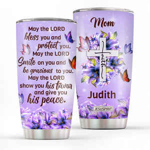 May The Lord Bless You And Protect You - Lovely Personalized Stainless Steel Tumbler 20oz NUHN363
