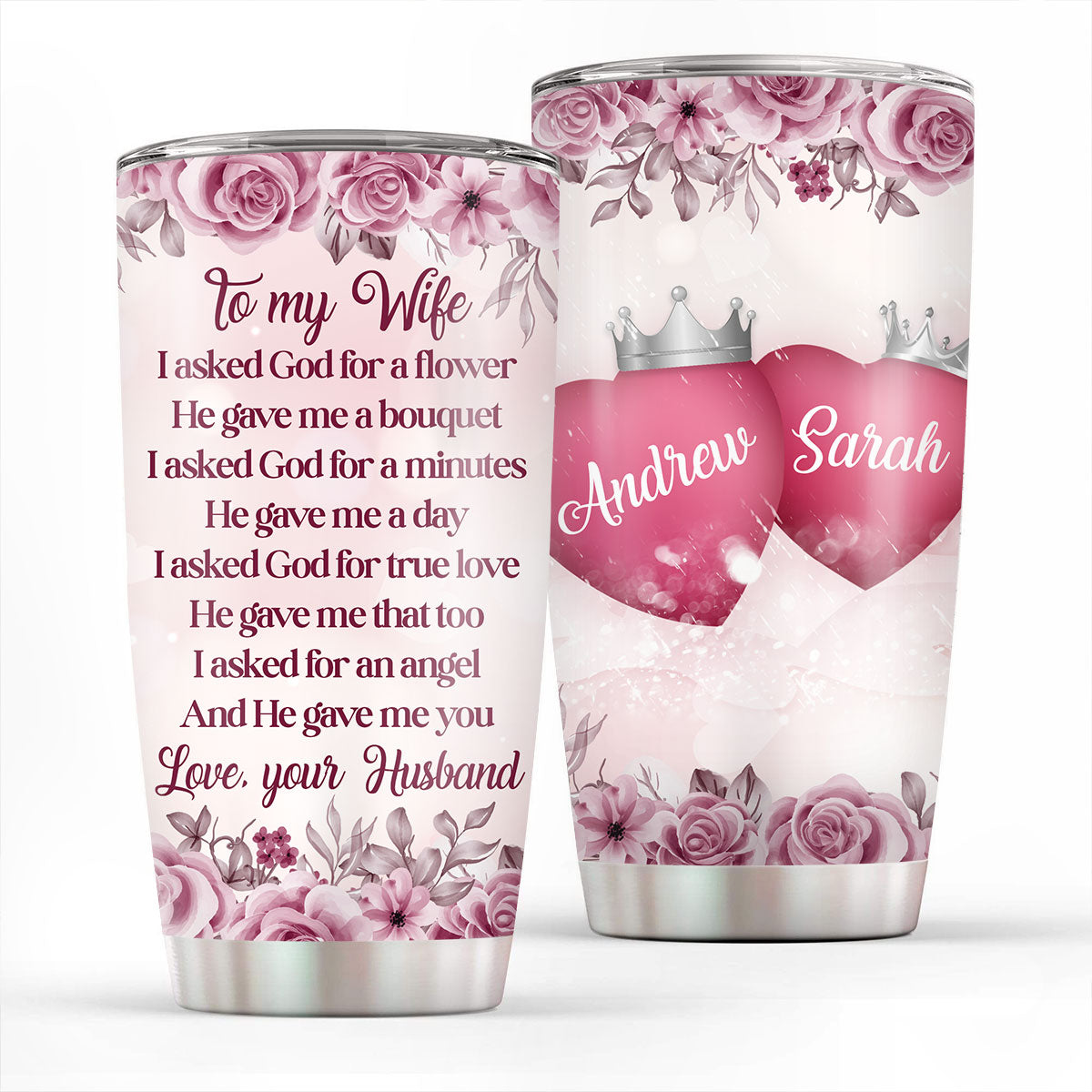 Pretty Personalized Stainless Steel Tumbler 20oz - You Are The