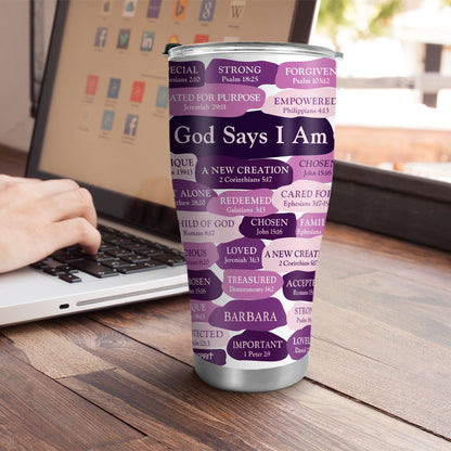 Jesuspirit | Personalized Stainless Steel Tumbler | What God Says About You | Christian Gift For Worship Friends SSTHN699