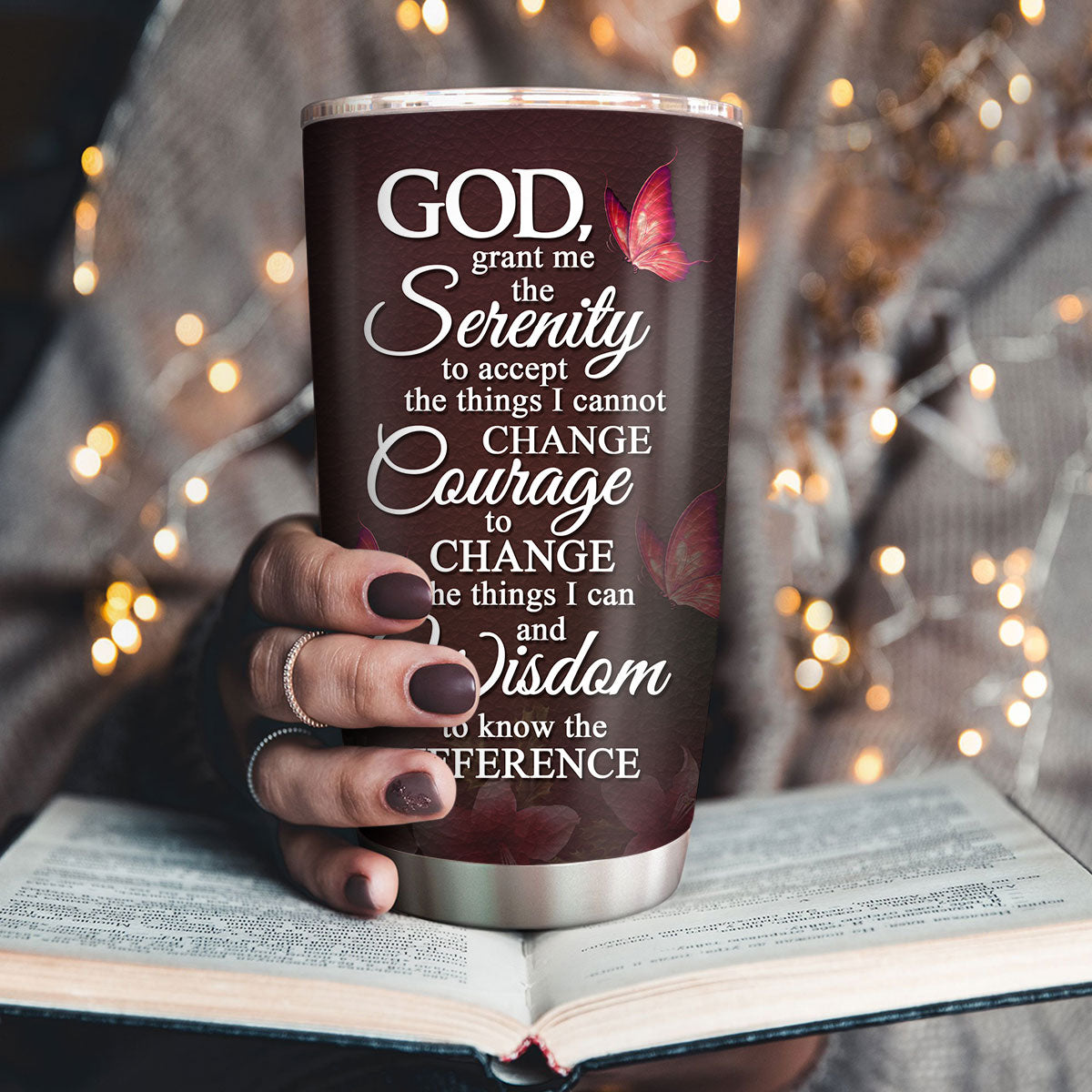 God, Grant Me The Serenity To Accept The Things I Cannot Change - Personalized Stainless Steel Tumbler 20oz NUH321