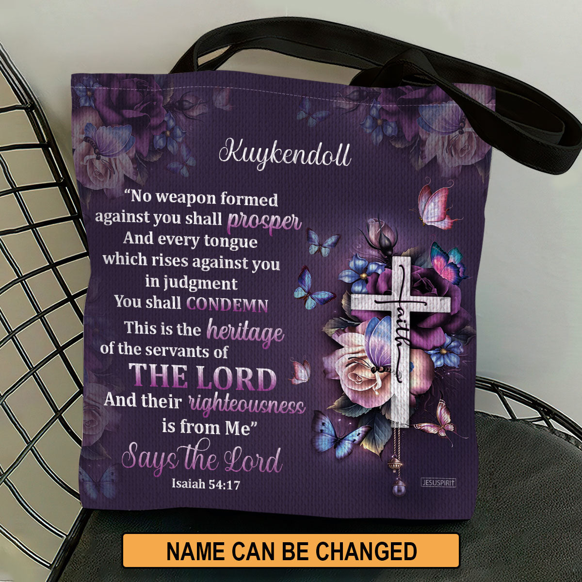 No Weapon Formed Against You Shall Prosper - Pretty Personalized Tote Bag HH175E