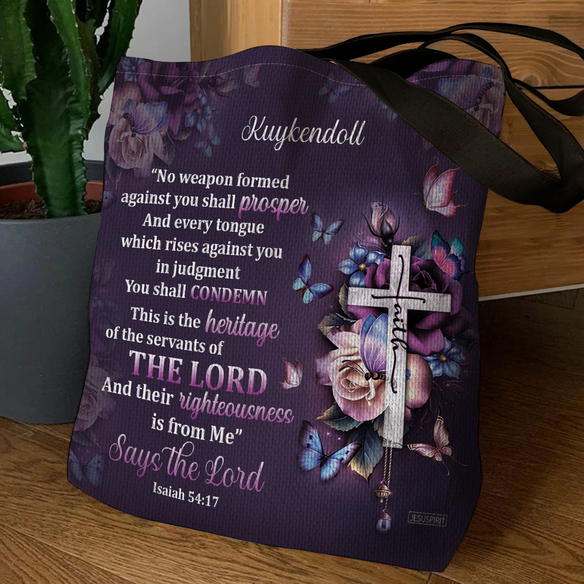 No Weapon Formed Against You Shall Prosper - Pretty Personalized Tote Bag HH175E