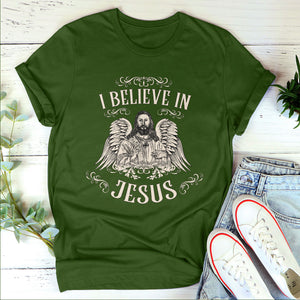 Unique Christian Unisex T-shirt - I Believe In Jesus HIM252