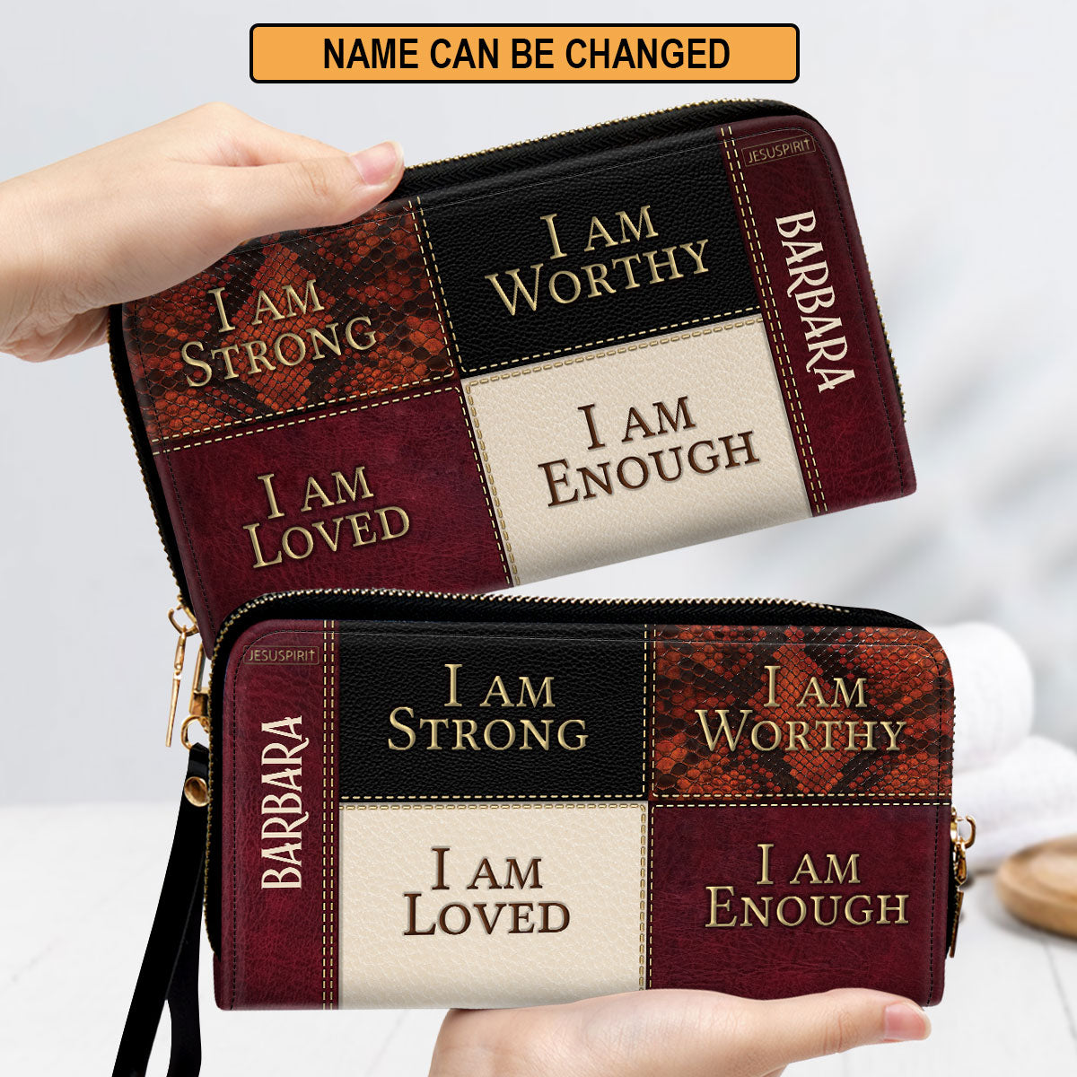 I Am Strong, I Am Worthy - Unique Personalized Clutch Purse NUHN282